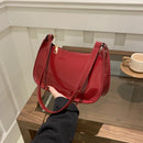 Retro Solid Color PU Leather Shoulder Bag